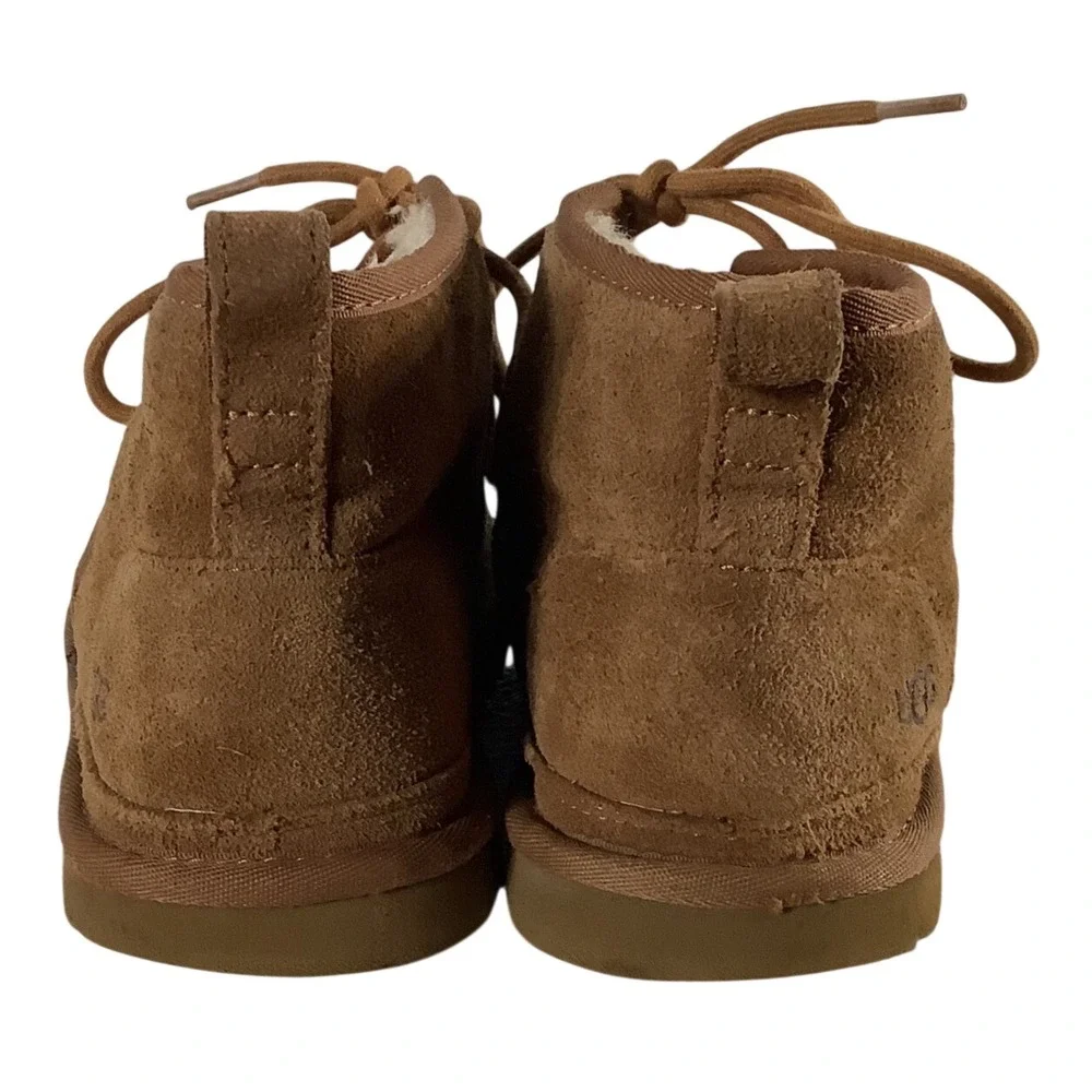 UGG Neumel Suede Chukka Boots Chestnut Brown Mens8 3236 Lace Up Sheepskin Lining